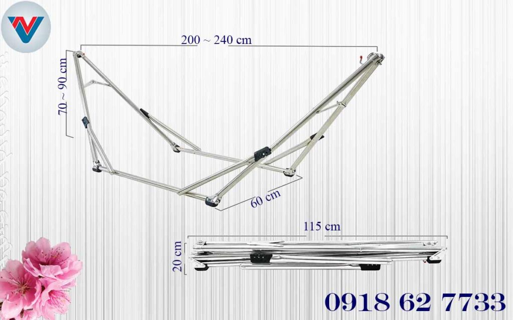 Kích Thước Võng Xếp Thái Sơn Inox ống tròn chính hãng