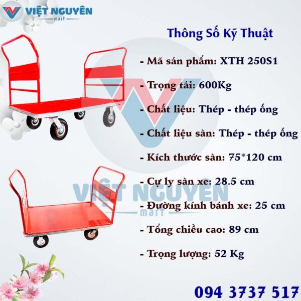 Ứng dụng xe đẩy hàng 2 tay kéo 600kg 4 bánh Phong Thạnh XTH 250S2 tiện lợi