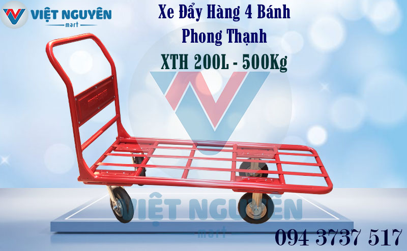 Xe Đẩy Hàng 4 Bánh 500Kg Phong Thạnh XTH 200L Đa Năng