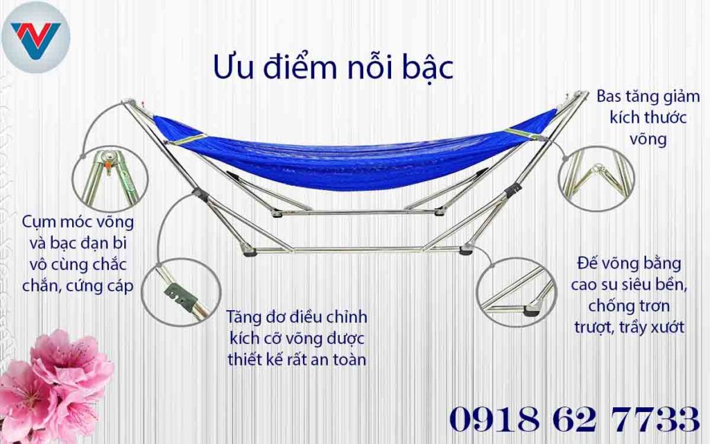 ƯU điểm nỗi bậc võng xếp Thái Sơn Thanh ống tròn bộ khung inox