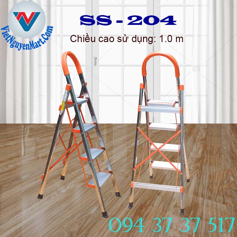 Thang nhôm ghế tay vịn inox Kagami SS -204