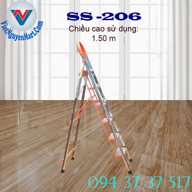 Thang nhôm ghế tay vịn inox Kagami SS -206