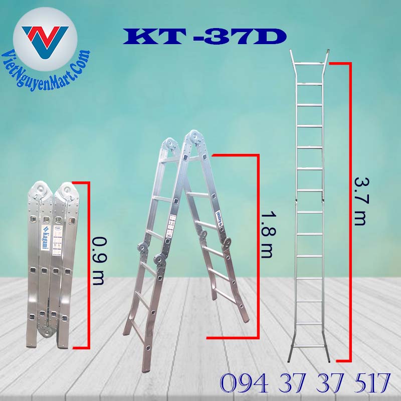 thông số Thang Nhôm Gấp Xếp Đa Năng Kagami 3.7m