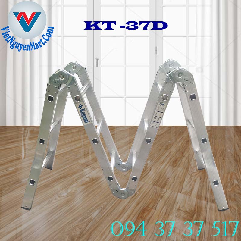 Thang nhôm gấp xếp 4 đoạn Kagami KT -37D chiều cao 3.7m giá rẻ