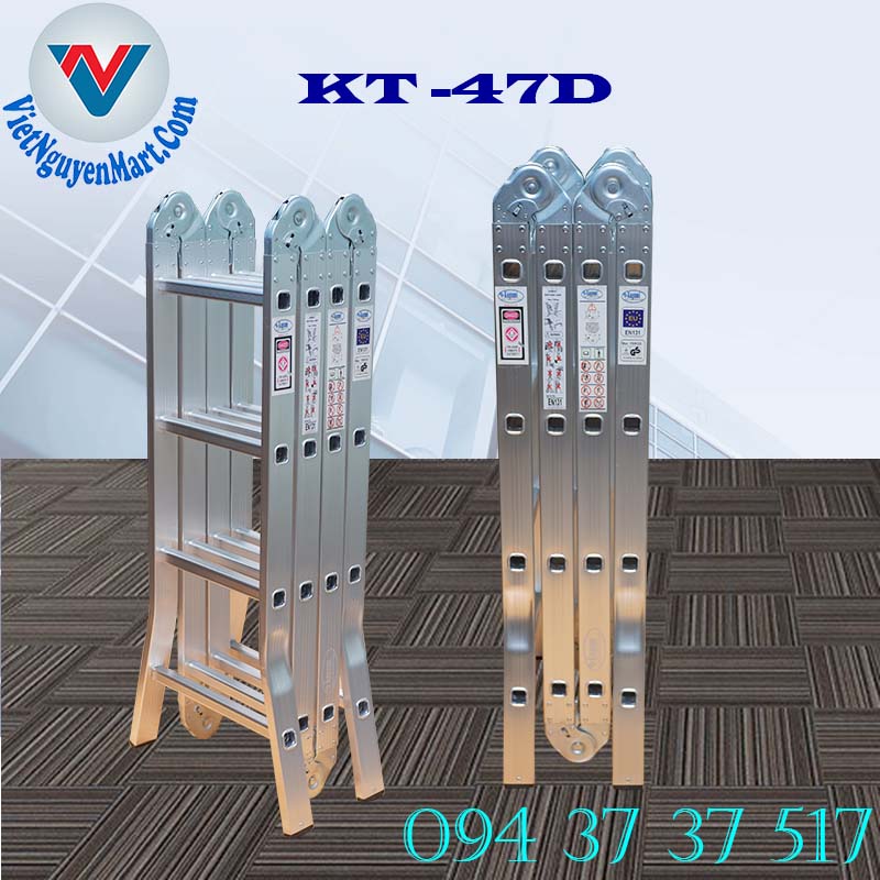 thang nhôm gấp xếp 4 đoạn Kagami Nhật Bản đa năng 4.7m mẫu KT -47D tại Hồ Chí Minh