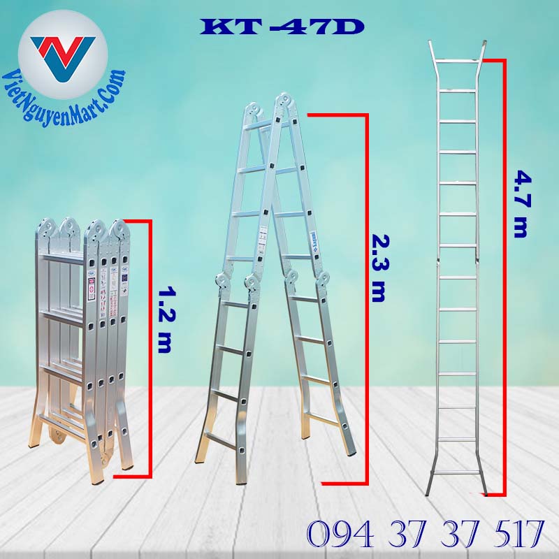 thông số Thang Nhôm Gấp Xếp Đa Năng Kagami 4.7m