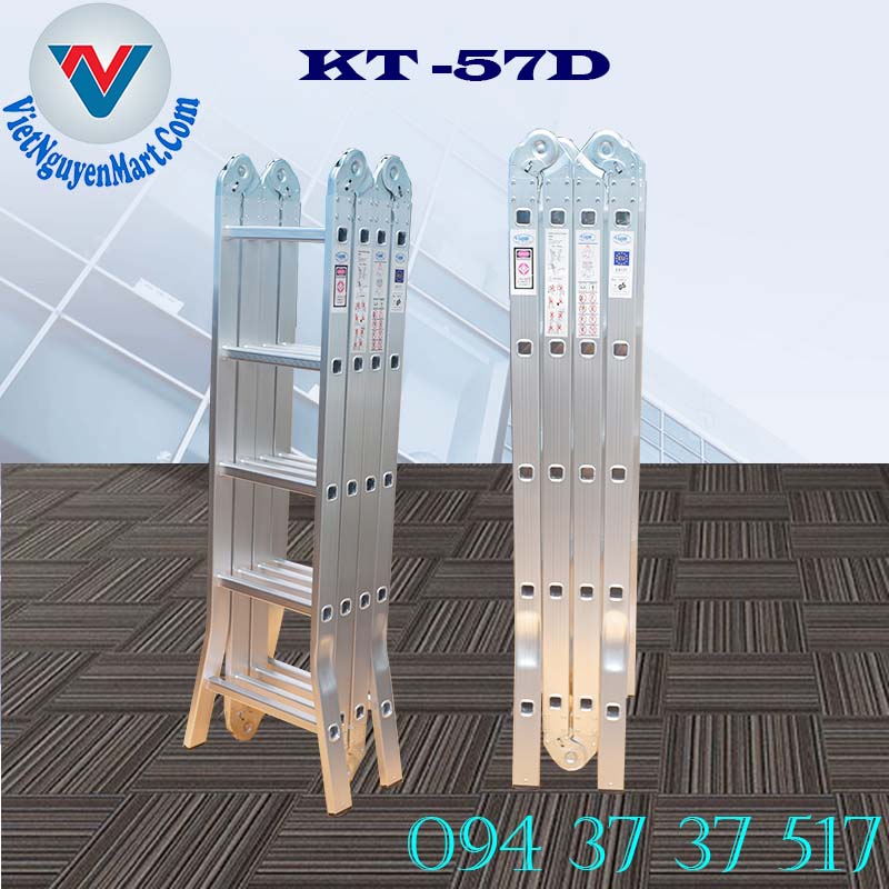 thang nhôm gấp xếp 4 đoạn Kagami Nhật Bản đa năng 5.7m mẫu KT -57D tại Hồ Chí Minh