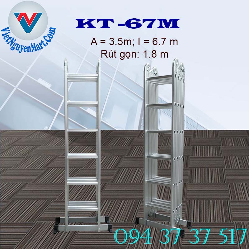 Ứng dụng thang nhôm gấp xếp 4 đoạn Kagami