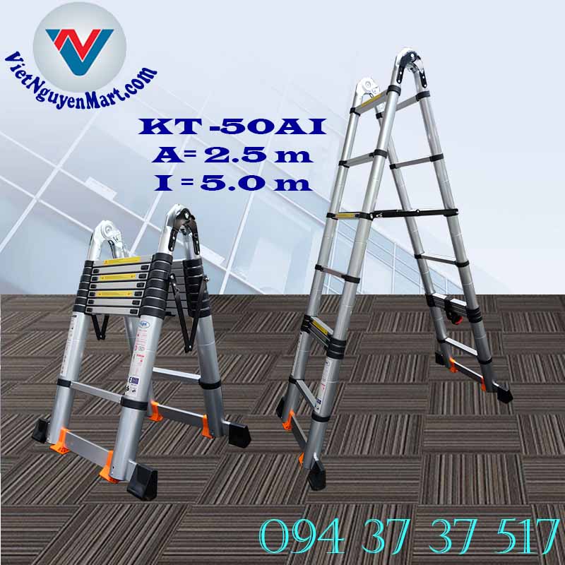 Thang Nhôm Rút Gọn Kagami Nhật Bản KT -50AI chiều cao 5.0m giá rẻ