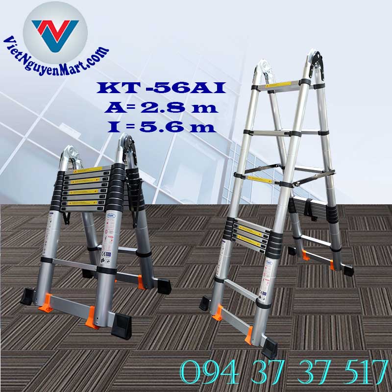Thang Nhôm Rút Gọn Kagami Nhật Bản KT -56AI chiều cao 5.6m giá rẻ
