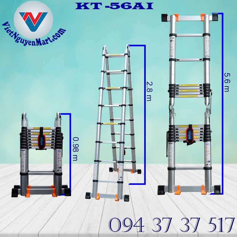 Thông Số Kỹ Thuật Thang Nhôm Rút Gọn Chữ A Kagami KT -56AI