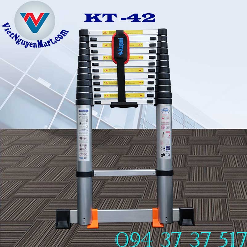 Thang nhôm rút gọn đơn Nhật Bản 4.2m giá rẻ giao nhanh Thang nhôm rút gọn đơn Nhật Bản 4.2m giá rẻ giao nhanh