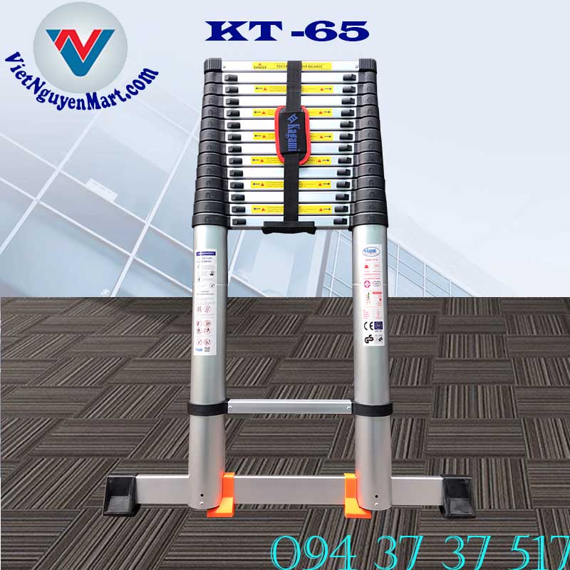 Thang nhôm rút gọn đơn Nhật Bản 6.5m giá rẻ giao nhanh