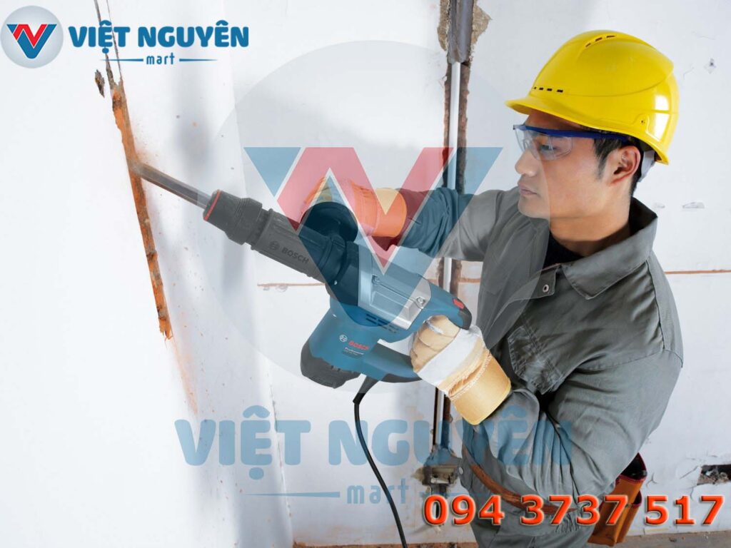 Ứng dụng máy khoan búa đục phá bê tông Bosch GSH 500 tốc độ siêu nhanh