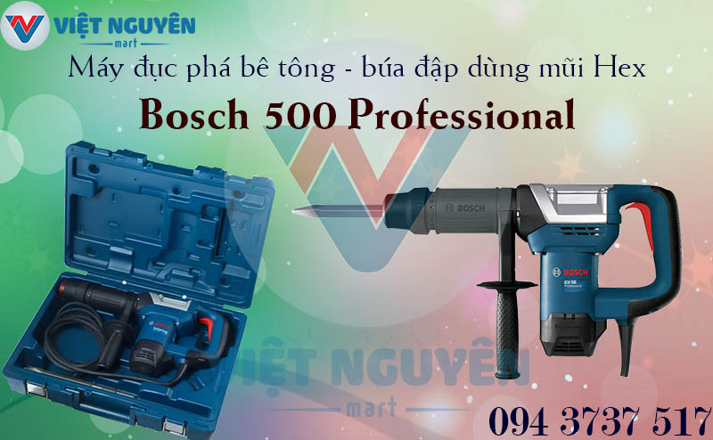 Máy Khoan Búa Đục Phá Bê Tông Bosch GSH 500 Dùng Mũi Hex