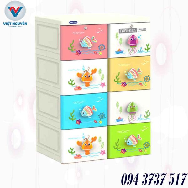 Ứng dụng tủ nhựa Duy Tân Tabi Kids 4 tầng 8 ngăn (4N) đa năng