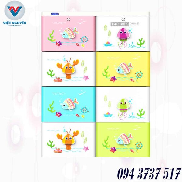 Tủ Nhựa Duy Tân TABI Kids 4 Tầng 8 Ngăn Cao Cấp Chính Hãng