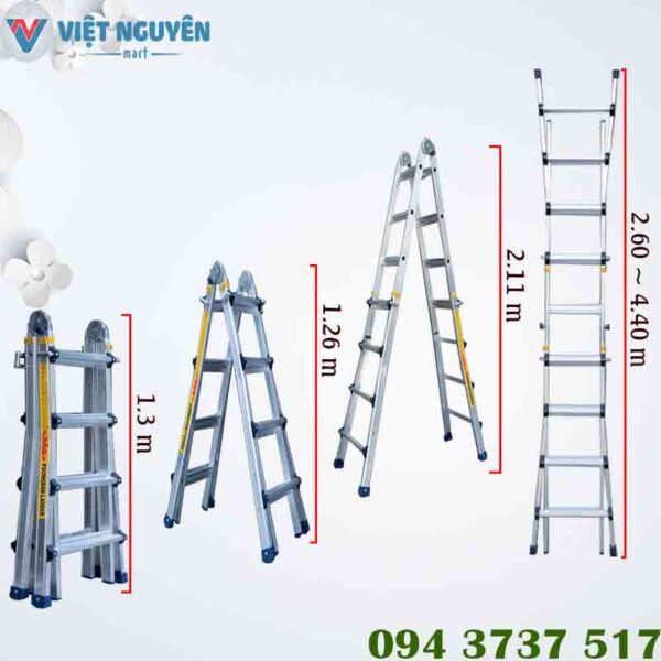 Thông số kỹ thuật thang nhôm Hàn Quốc Poongsan PS 44