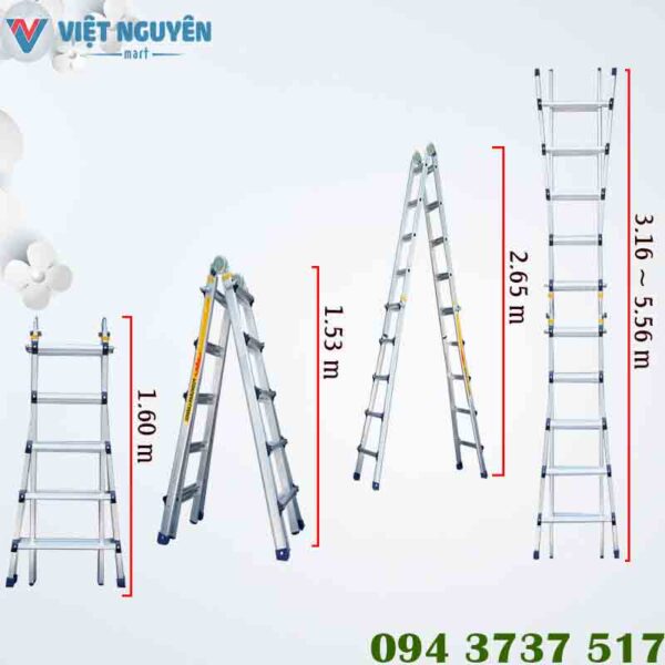 Thông số kỹ thuật thang nhôm Hàn Quốc Poongsan PS 45