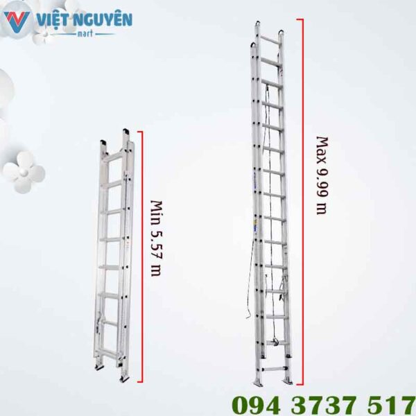 Thông số kỹ thuật thang nhôm trượt Poongsan 3110-2 đa năng chính hãng