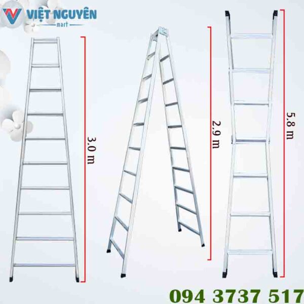 Thông số kỹ thuật thang nhôm chữ A Poongsan Hàn Quốc PS 2100