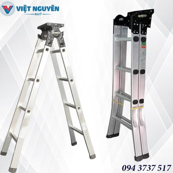 Đại lý thang nhôm mâm đen chữ A Phổ Thông 3.0m MD 30A cao cấp