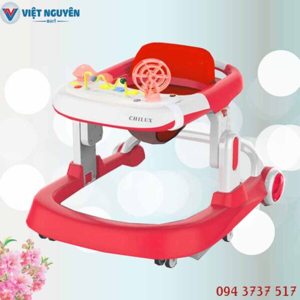 xe tập đi màu đỏ cho em bé Chilux Walk S chính hãng