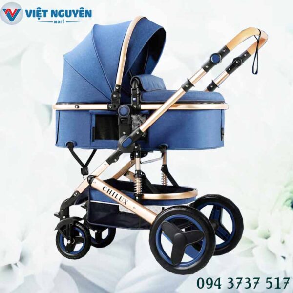 Xe Đẩy Em Bé Chilux Màu Xanh Dành Cho Trẻ Từ 0 Đến 3 Tuổi