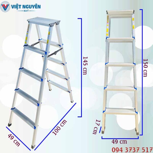Thông số kỹ thuật thang nhôm chữ A mâm trắng Mitrita MTA05 - 1m45 5 bậc Thông số kỹ thuật thang nhôm chữ A mâm trắng Mitrita MTA05 - 1m45 5 bậc